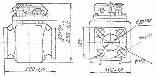 Рис.1. Габаритные размеры реле РЗТ-80